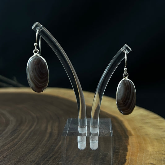 Botswana Agate Oval Earrings