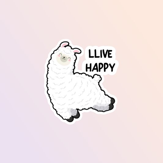 Llama Llive Happy Sticker