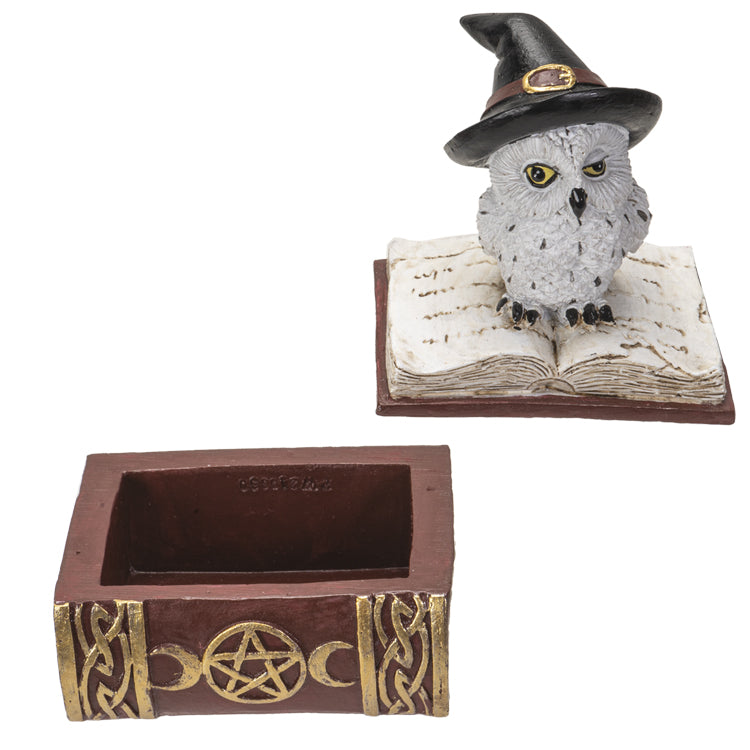 Owl On Spell Book Figurine