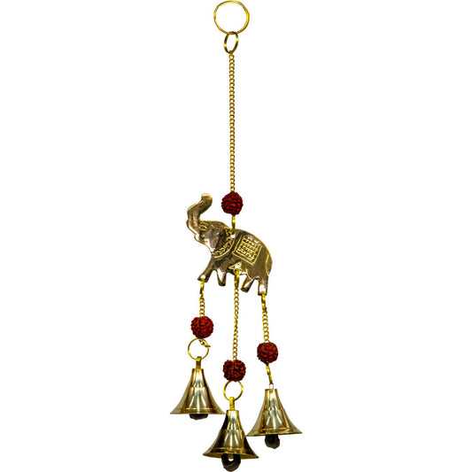 Brass Bell Chime - Elephant w/Rudraska