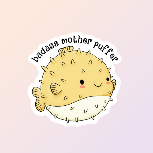 Badass Mother Puffer Sticker