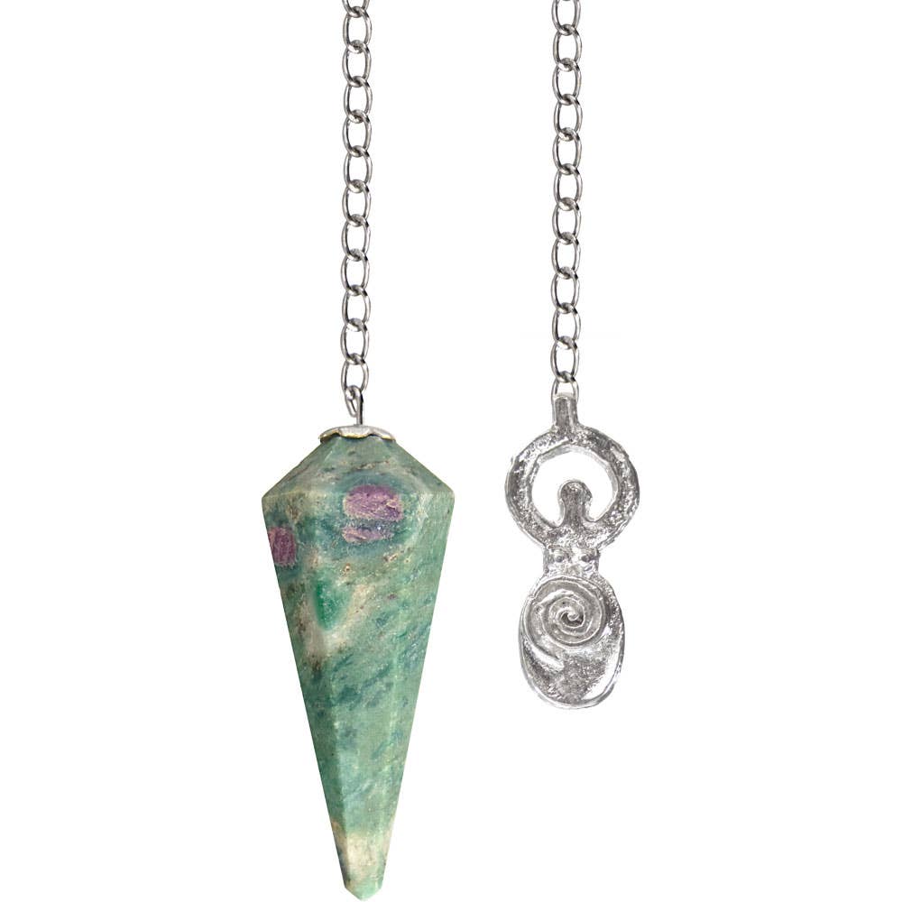 Pendulum - Hexagonal Ruby Zoisite Spiral Goddess