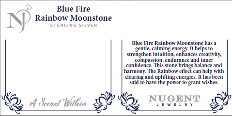 Blue Fire Rainbow Moonstone Shield Ring Size 7