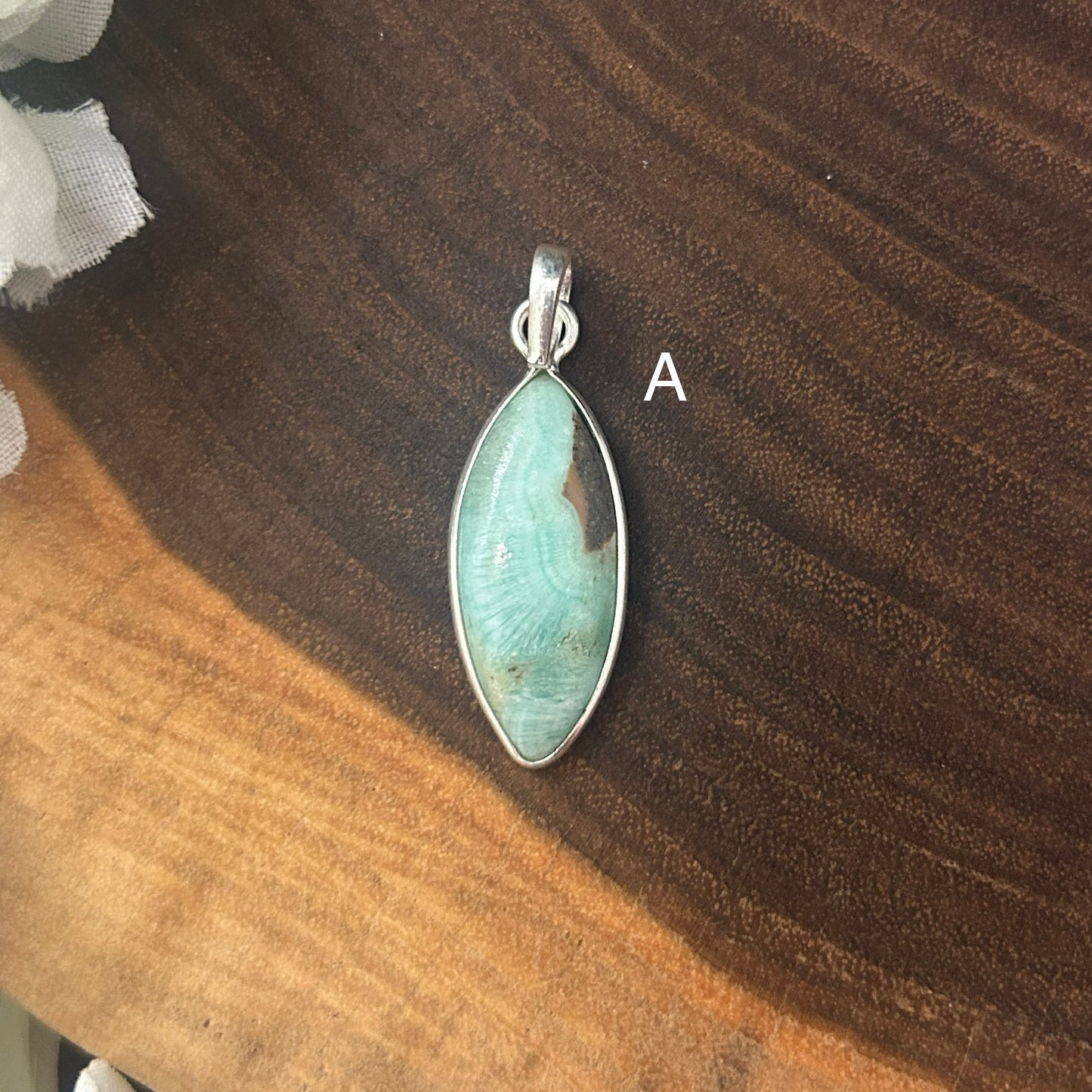 Blue Aragonite Pendant