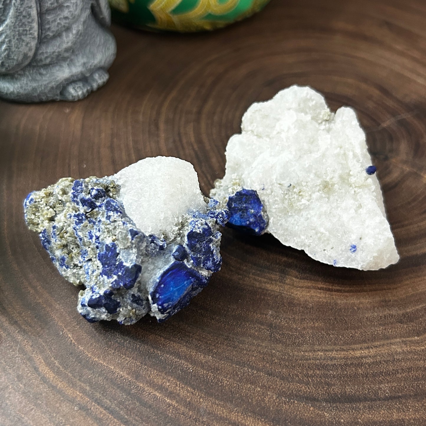 Lapis w/ Pyrite on Calcite