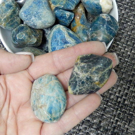 Blue Apatite Tumbled Raw Stones