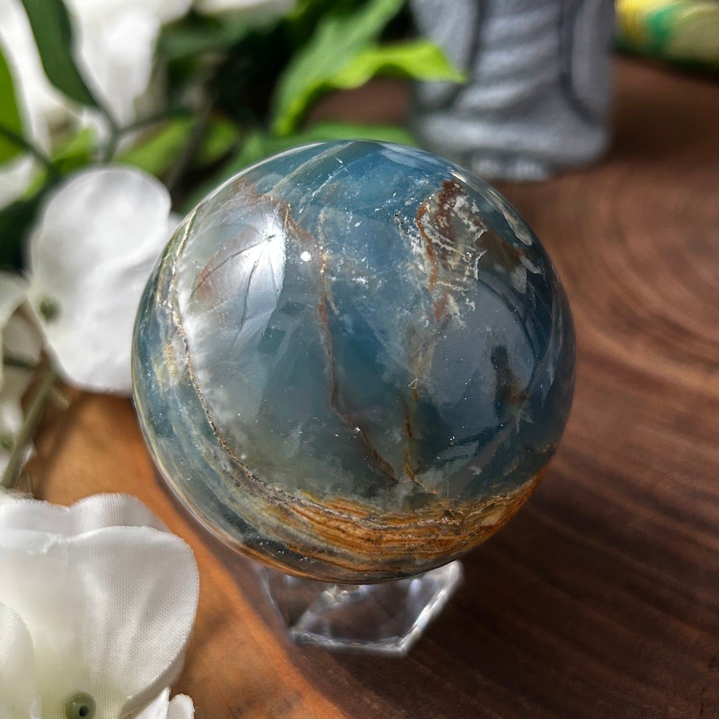 Aquatine Blue Calcite Sphere