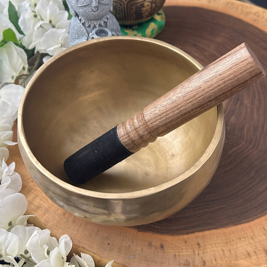 6” Antique Hand Hammered Singing Bowl w/Mallet - Heart Chakra