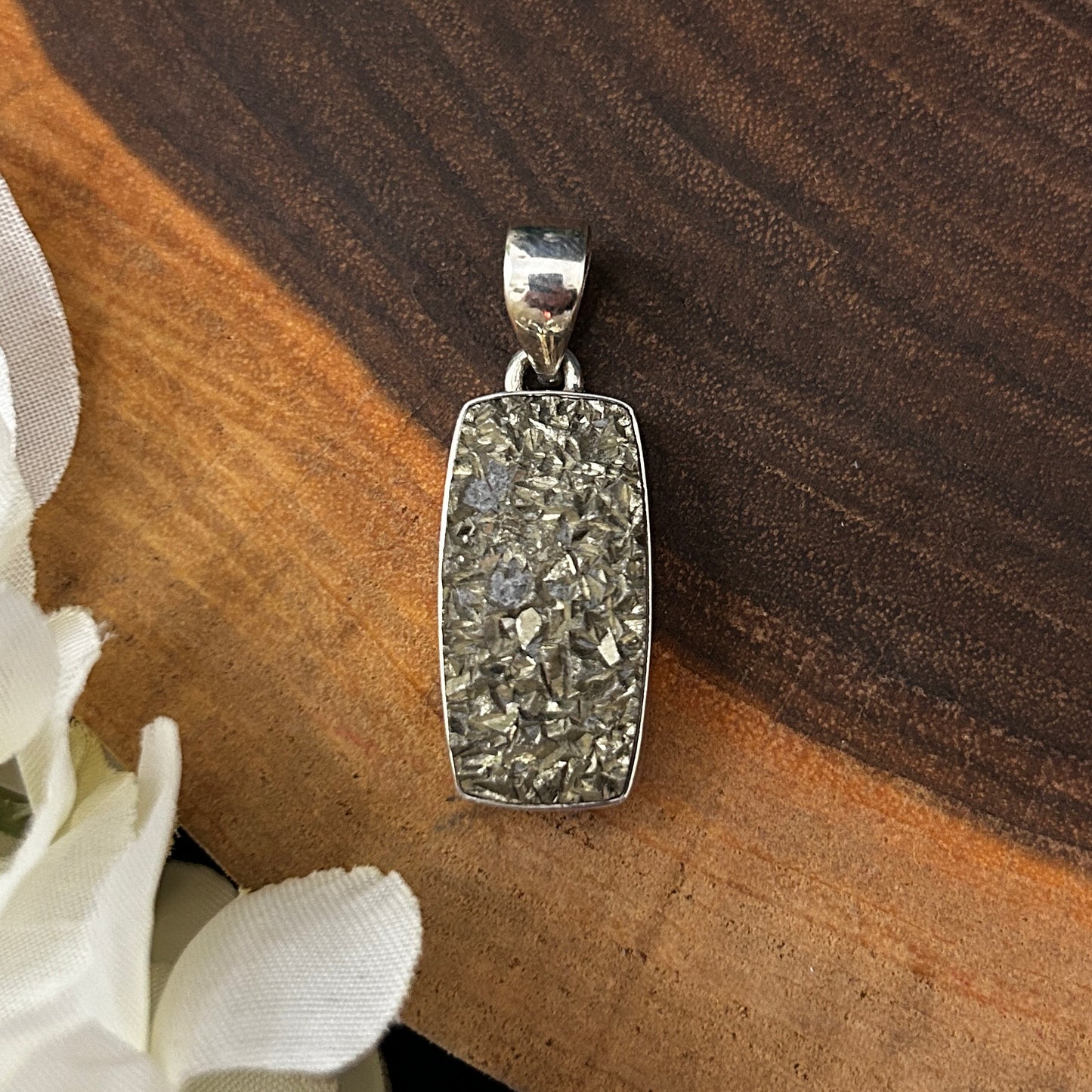 Pyrite Rectangle Pendant