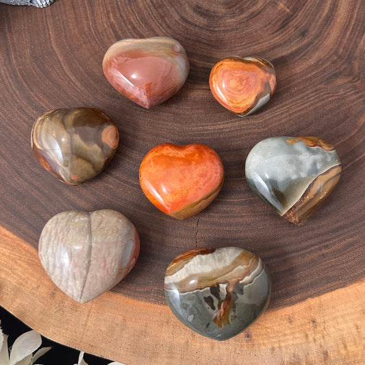 Polychrome Jasper Puffy Heart