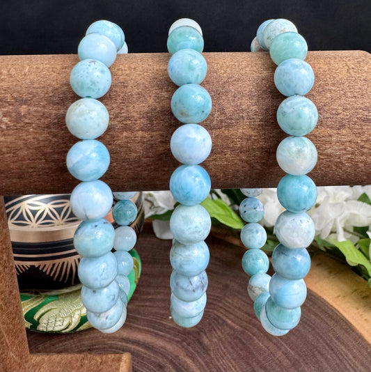 Larimar 8-9mm Stretch Bracelet