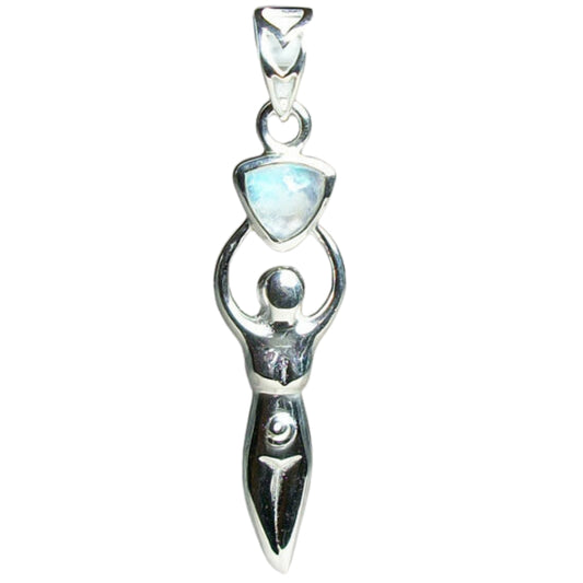 Rainbow Moonstone Goddess Pendant