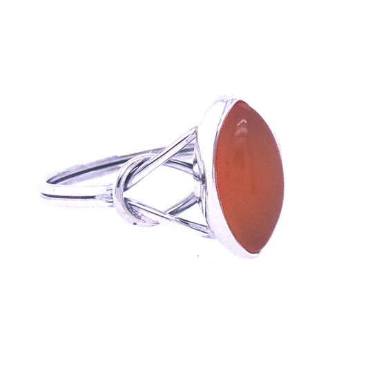 Carnelian Love Knot Ring - Size 7