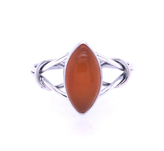 Carnelian Love Knot Ring - Size 7