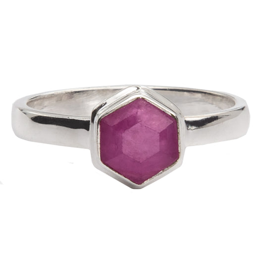 Ruby Star Stalactite Ring -  Size 8