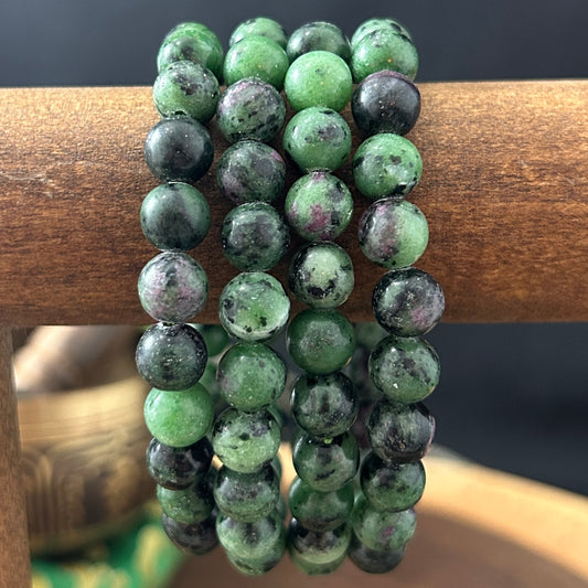 Ruby Zoisite 8mm Stretch Bracelet