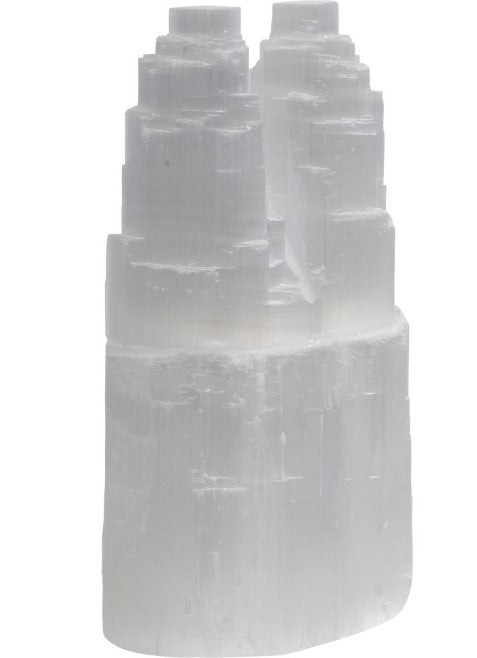 Selenite Twin Cathedral Lamp