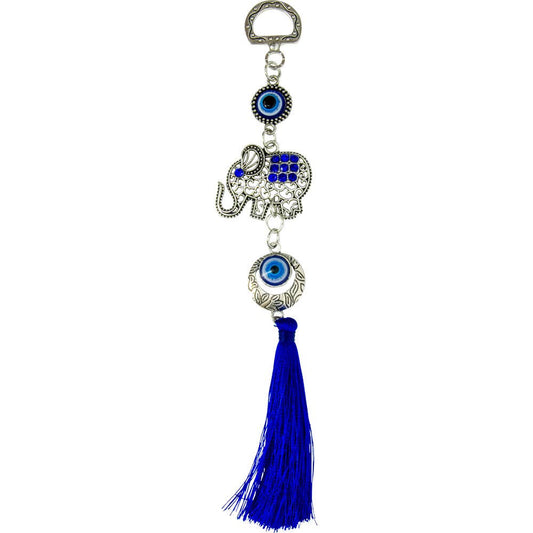 Glass Evil Eye Talisman - Elephant w/ Tassel (Each)