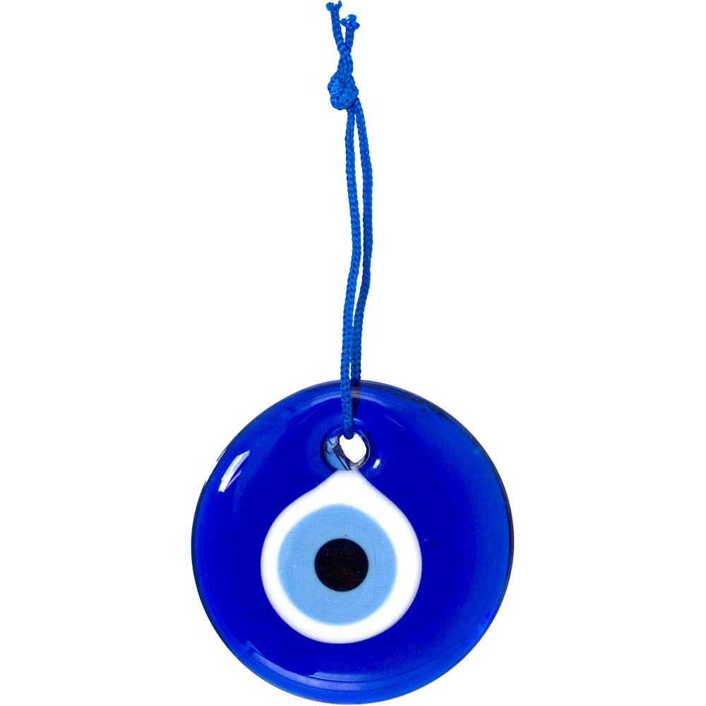 Glass Evil Eye Talisman 1.5-inch Round Blue (Each)