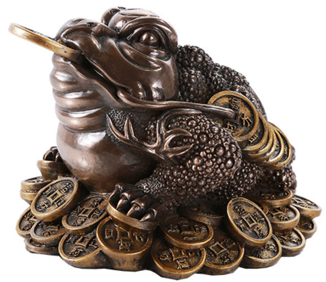 Bronzed Fengshui Toad Statue C/24