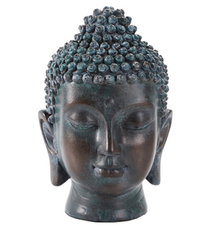 Green Bronzed Buddha Head