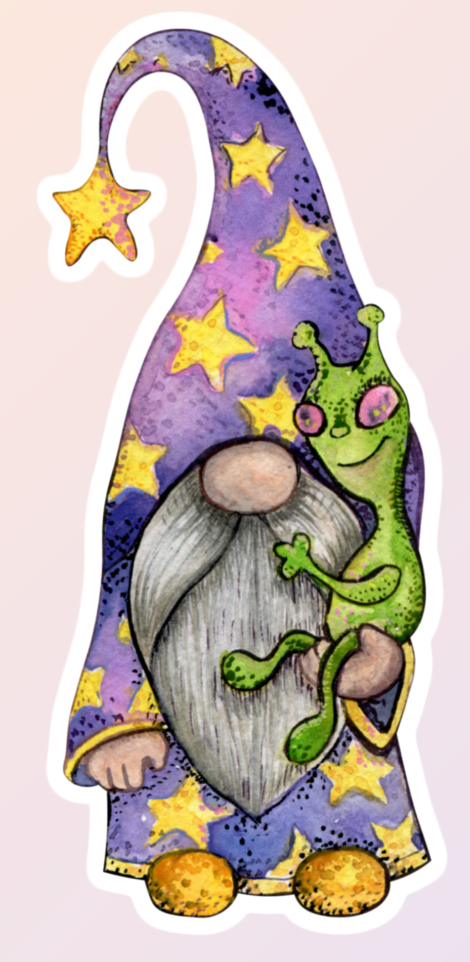 Gnome with Alien Sticker