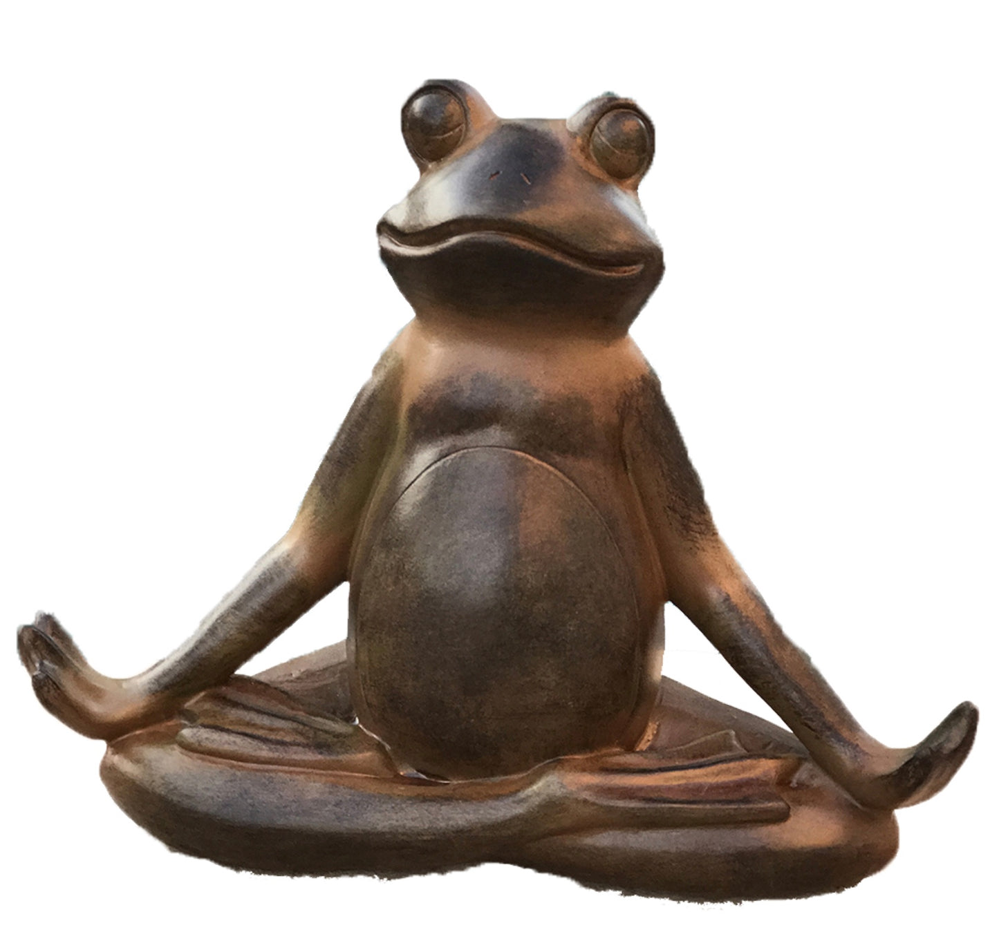 Large Bronze Meditating Frog Statue