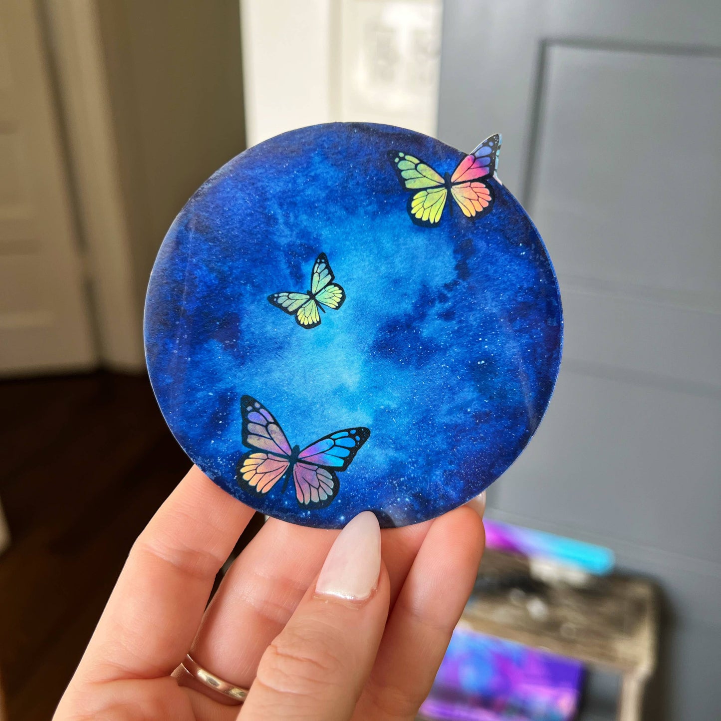 Holographic Butterflies & Moon Sticker