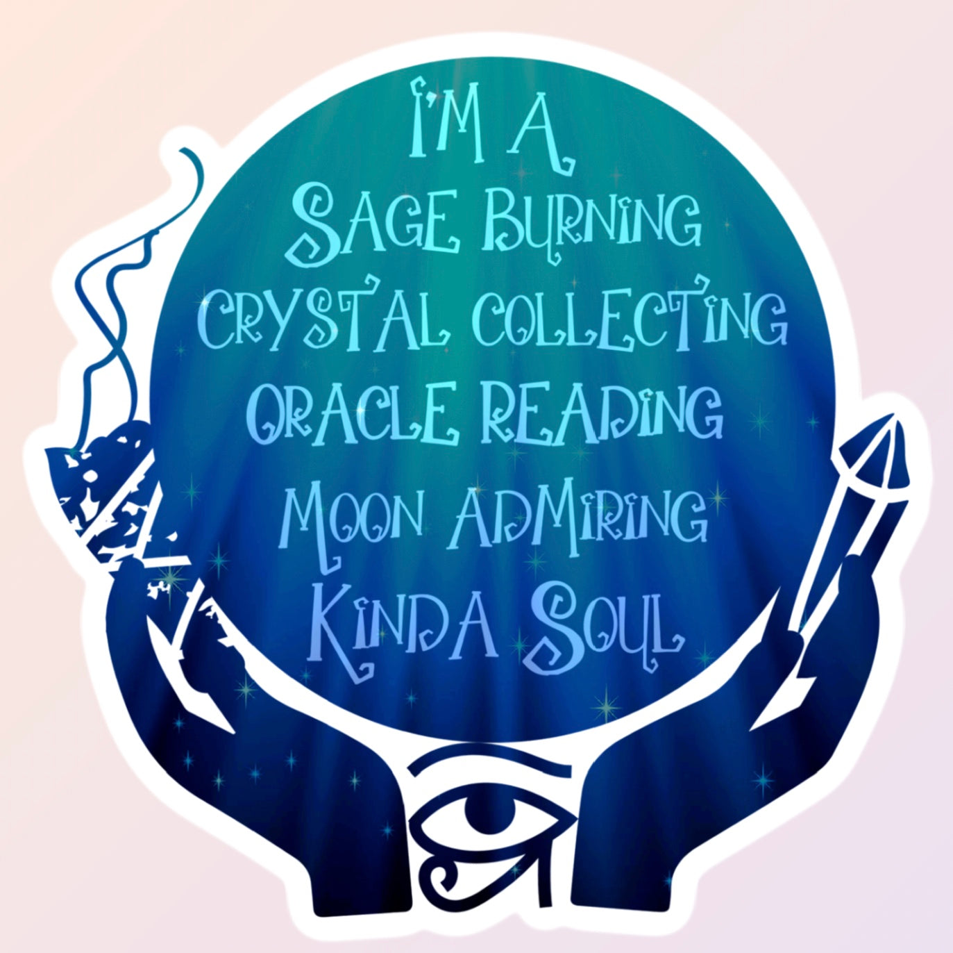 Crystal Ball Sage Burning Sticker