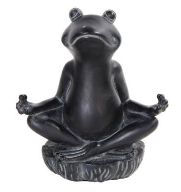 Green Meditating Frog Statue
