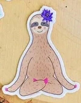 Mini Meditating Sloth Sticker