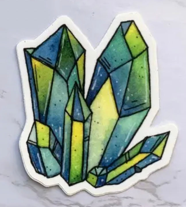 Green Crystal Cluster Sticker
