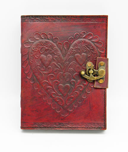 Celtic Heart Leather Journal w/Lock