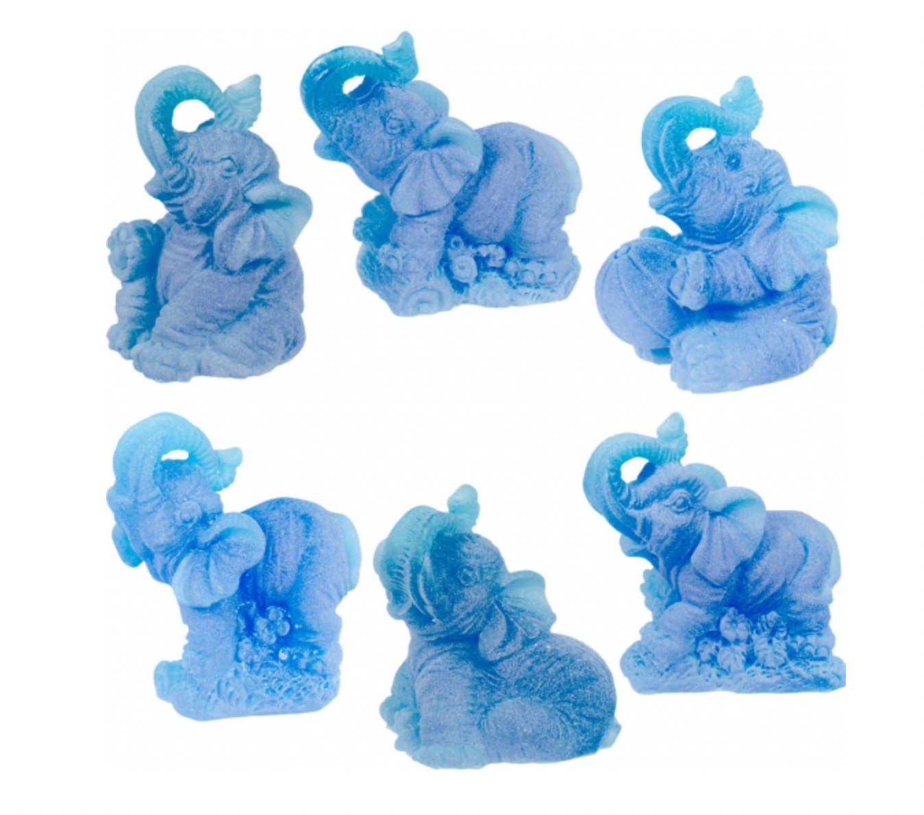 Elephant Figurine - Blue 2"