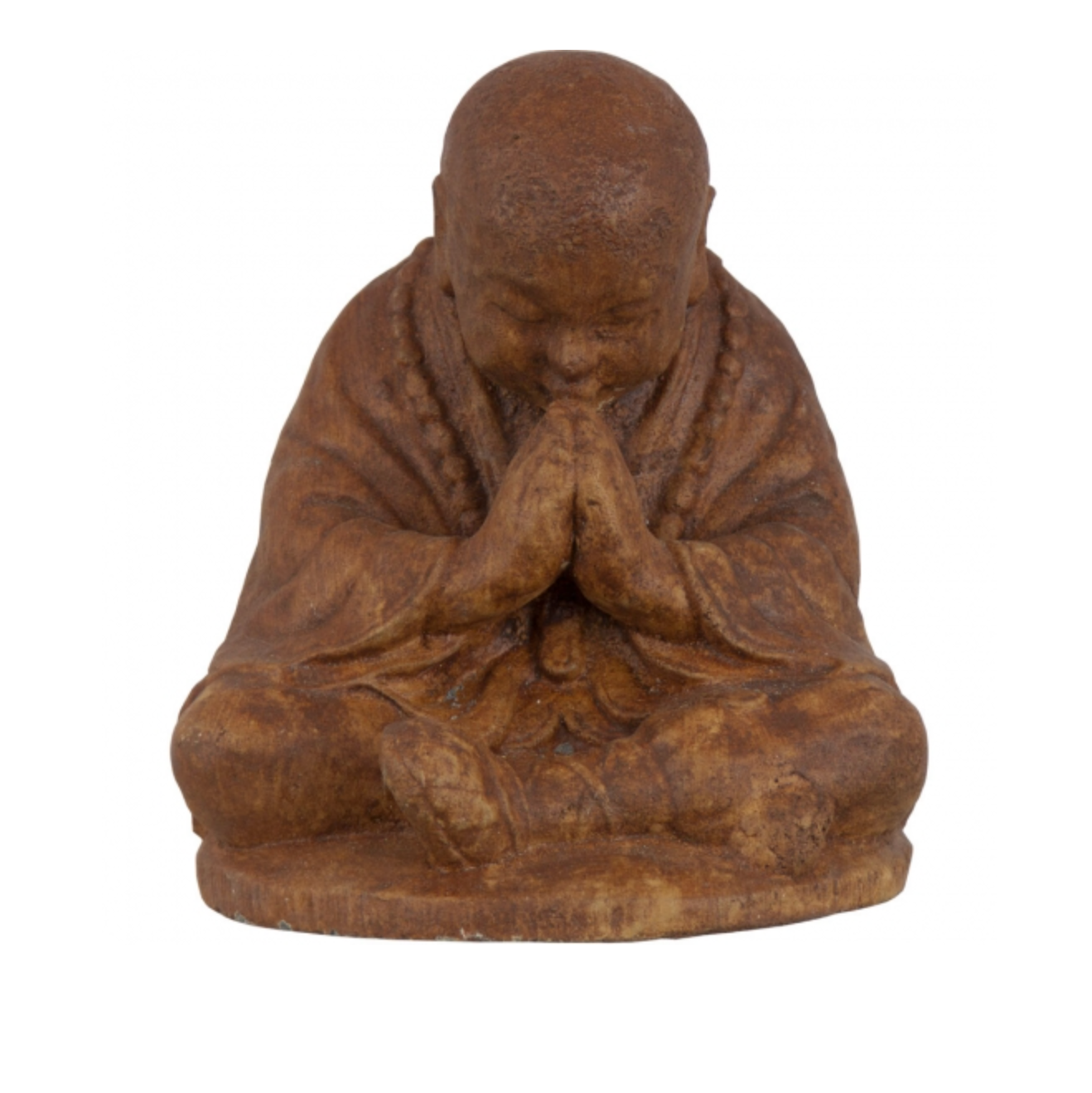 Praying Monk Statue - Volcanic Stone