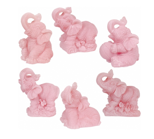 Elephant Figurine - Pink 2"