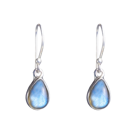 Rainbow Moonstone Droplet Earrings