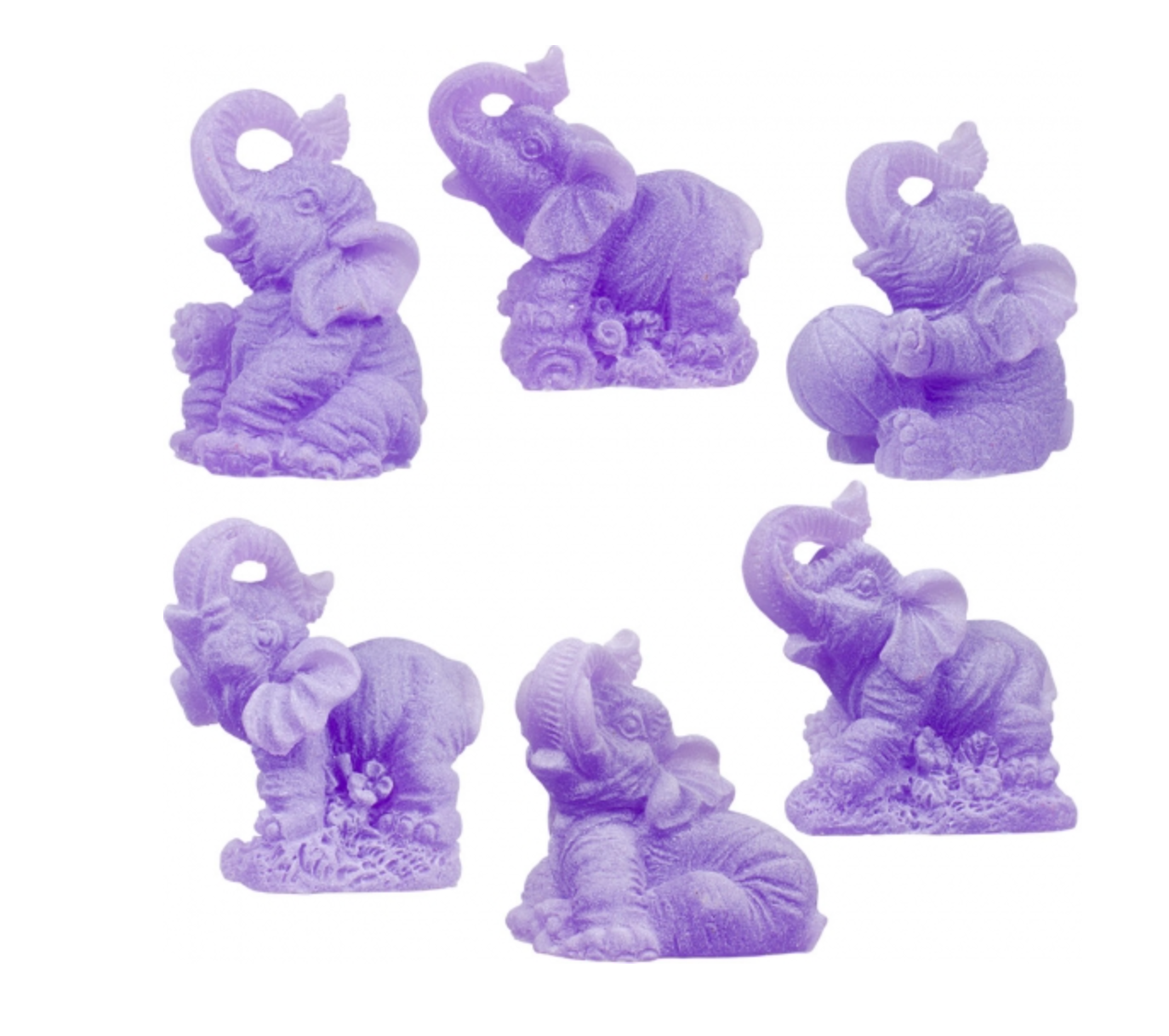 Elephant Figurine - Purple 2"